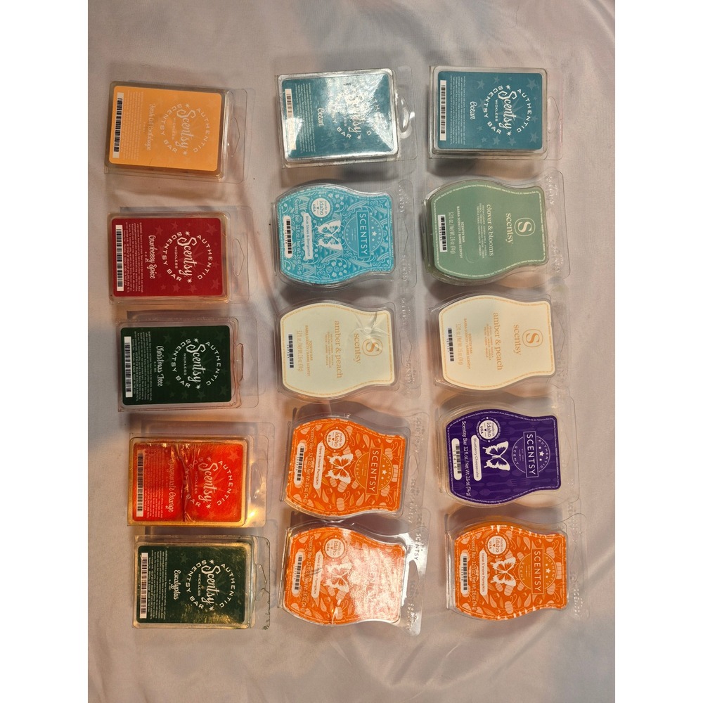 Lot of 15 Scentsy Wickless Bar Wax Melt 11 Assorted Scents SEE PICS/DESCRIPTION